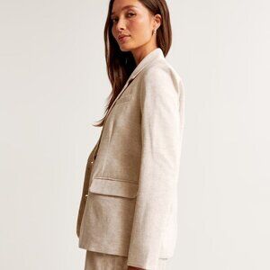 Abercrombie & Fitch Linen Collection Women's Tan Blazer- Size Small